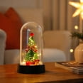 thumbnail image 2 of YingYouFu Lighted Christmas Cloche Decor, Battery Operated Mini Scene Ornament, Tabletop Tree Dome Decoration for Party Home Gift Present Display, 2 of 7