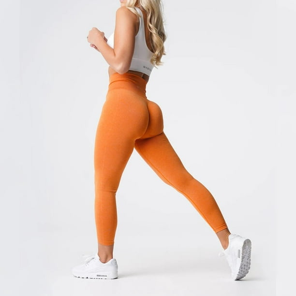 NVGTN Burnt Orange Speckled Seamless Leggings for Women High Waist