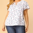 thumbnail image 2 of BluDe GaEstampado Floral ManAcampanaOjo De CerraduTalGrande PaMujer Blanco 4XL, 2 of 6
