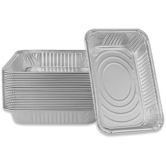20.5" x 12.5" x 2.5" Disposable Aluminum Pans (Full Size-Medium/10 Pack) - Aluminum Serving Tray for Catering, Baking & Meal Prep - Heavy Duty Aluminum Foil Pans