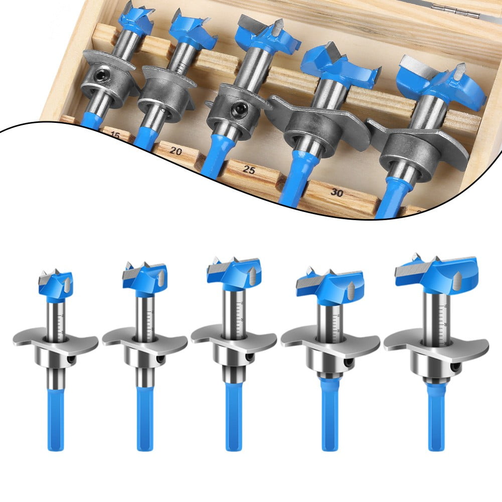 Woodworking Hole Drill Carbide Hinge Boring Bit Set Flat Wing Drill