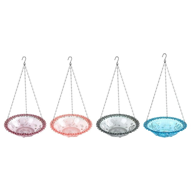 Baño de pájaros colgantes al aire libre Birder de pájaros Agua de agua resistente decorativa de gran capacidad decorativa 4pcs