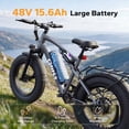 thumbnail image 3 of Qlife Racer Fat Tire 2.0 Electric Bike For Adults, Max 28MPH Mountain Ebike with 750W Motor, 20x4.0" Tire Step Over E-MTB, 48V 15.6Ah Removable Battery,Gray, 3 of 7