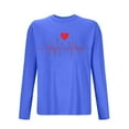 thumbnail image 3 of NuoCaiYun Valentine's Day Pajamas T-shirt for Men Casual Crew Neck Pullover Long Sleeves Loose Blouses, 3 of 6