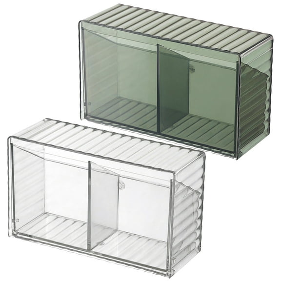 Wall Mounted Cotton Ball Dispenser and Storage Box - Set of 2