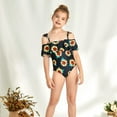 thumbnail image 4 of URMAGIC Girl's One Piece Swimsuit Ruffle Swimwear Floral Kids Sport Bathing Suit 8-14 Years, 4 of 12