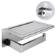 thumbnail image 1 of Portarrollos de papel higiénico de níquel cepillado con estante, acero inoxidable cuadrado para baño, moderno dispensador de rollos de papel higiénico antioxidante para montaje en pared más, 1 of 8