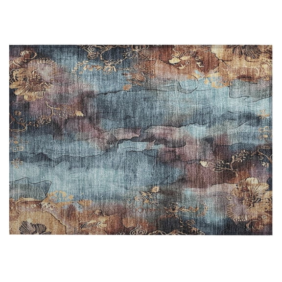 Dalyn Rugs Machine Washable Indoor/Outdoor Chantille Blue 1'8" x 2'6" Rug