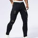 thumbnail image 4 of Pantalones vaqueros ajustados de pierna corta para hombre, estilo casual, con parche perforado y bolsillo con cierre, color liso, elásticos y ajustados., 4 of 9