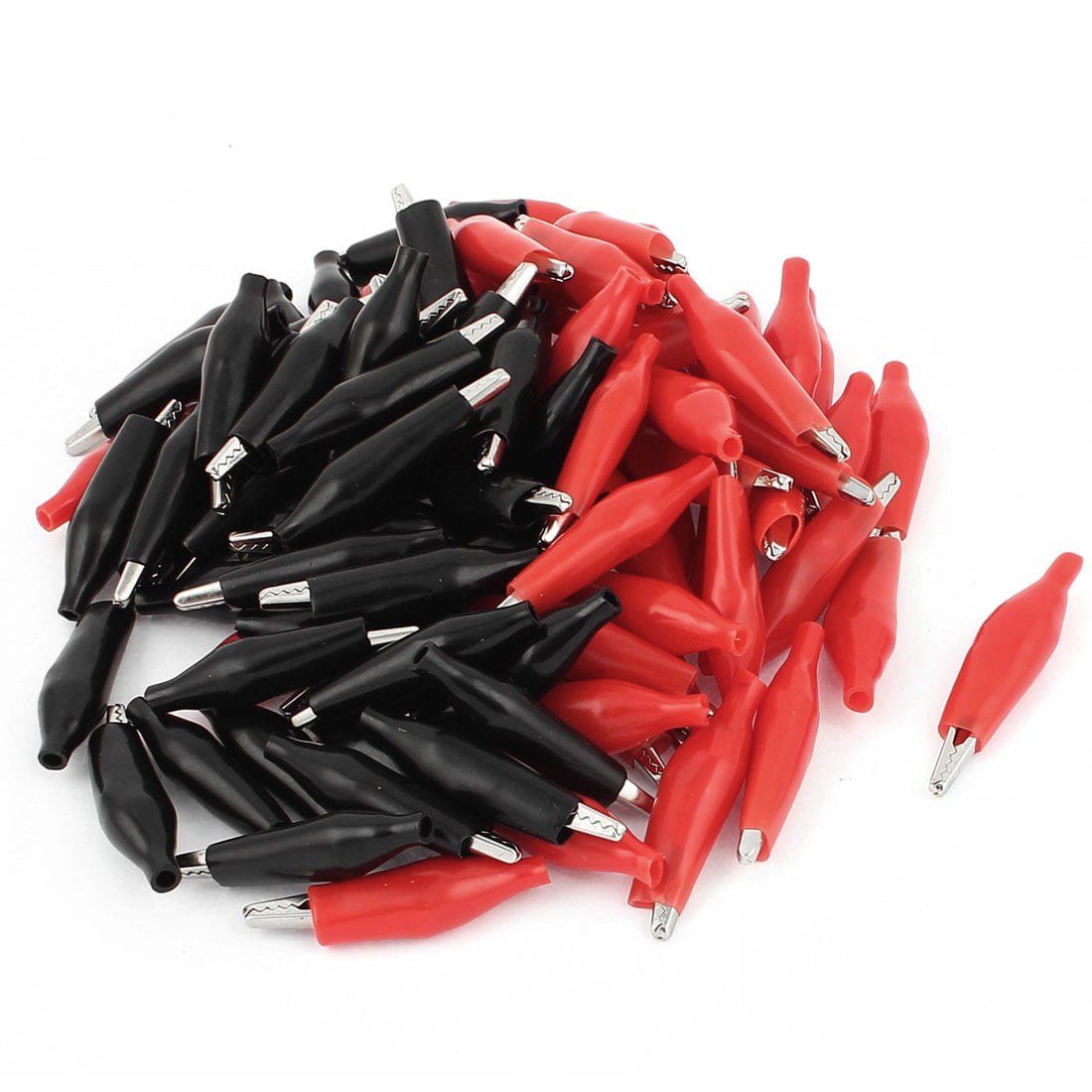 5 Pair red and black 45mm PVC Insulated Crocodile Test Clip Total 10pcs 