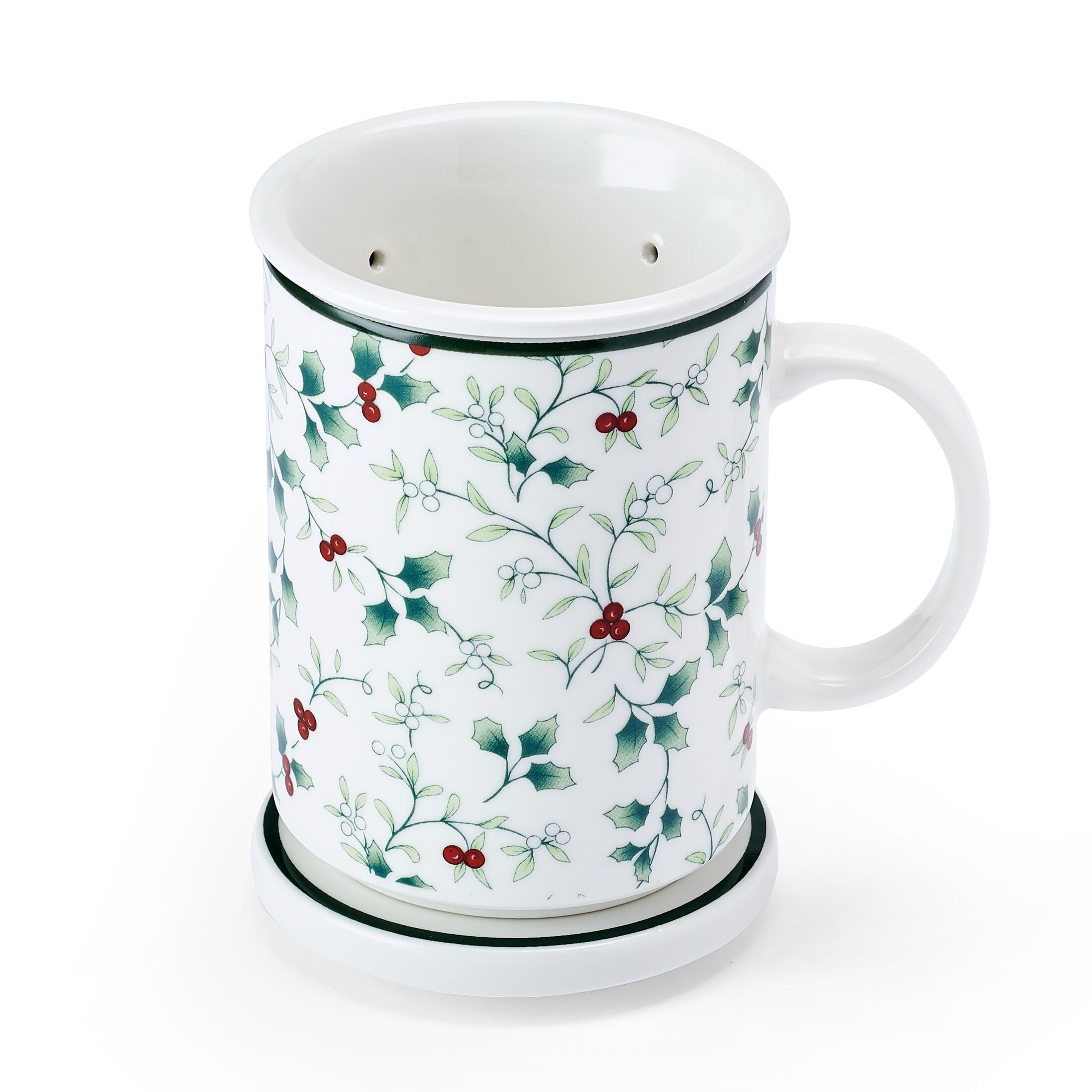 Pfaltzgraff Winterberry 16 oz Mug with Lid and Infuser