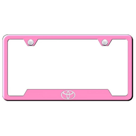 Toyota Logo Mirrored Pink Notched License Plate Frame Official Licensed