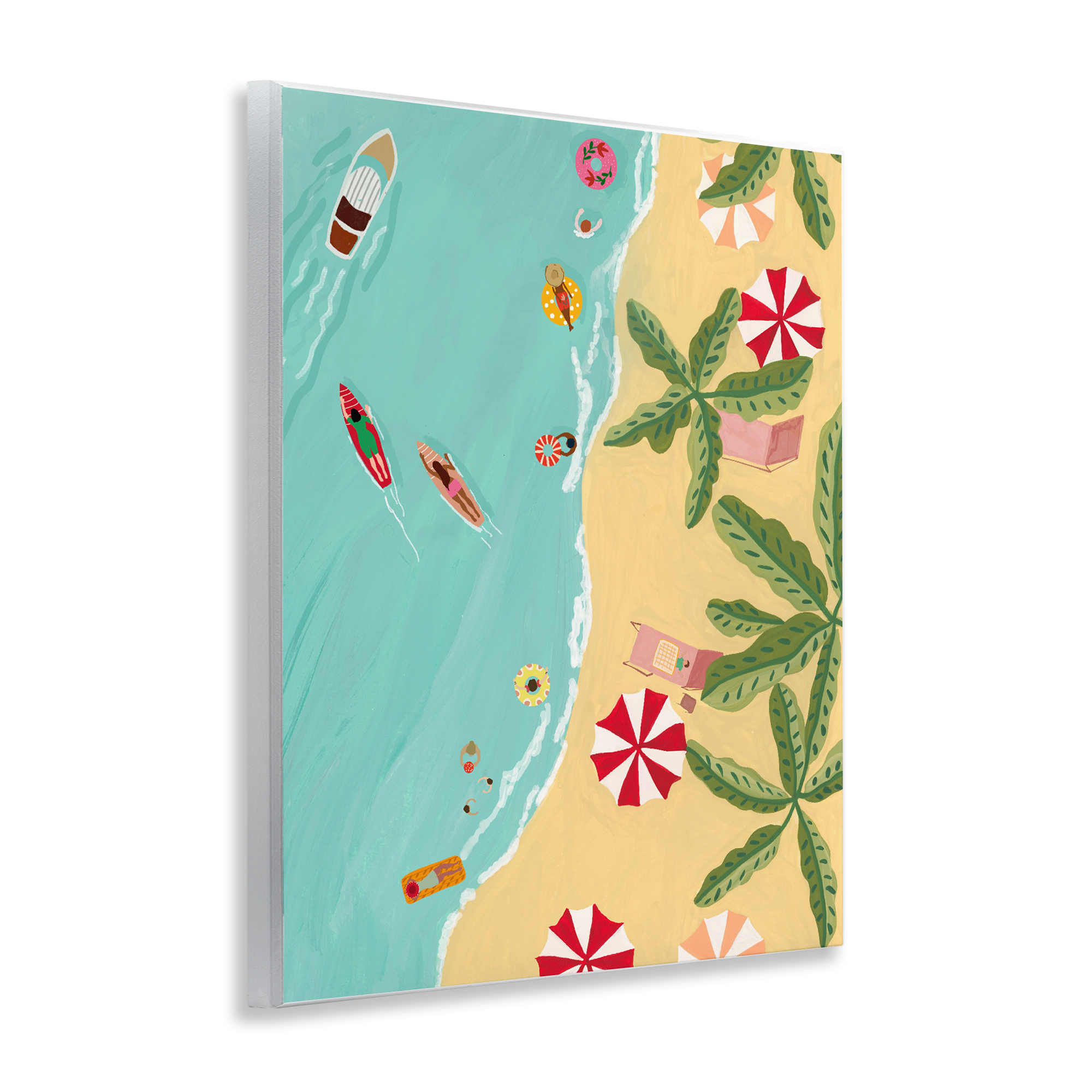 Busy Beach Day Hangout Wall Plaque Art, design by Nabeela Rumi