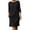 *1-Black, variant on Women's V-Neck Wrap Front Long Sleeve Linen Dress,Casual Summer Everyday Vacation Wear For Women,Ladies Drawstring Tiered Maxi Dress with Pockets,Black,S-2XL
