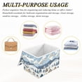 thumbnail image 6 of Yayeee Collapsible Cube Storage Bin with Lid Fabric Closet Decorative Basket with Handles, Winter Village Serenity, 6 of 7