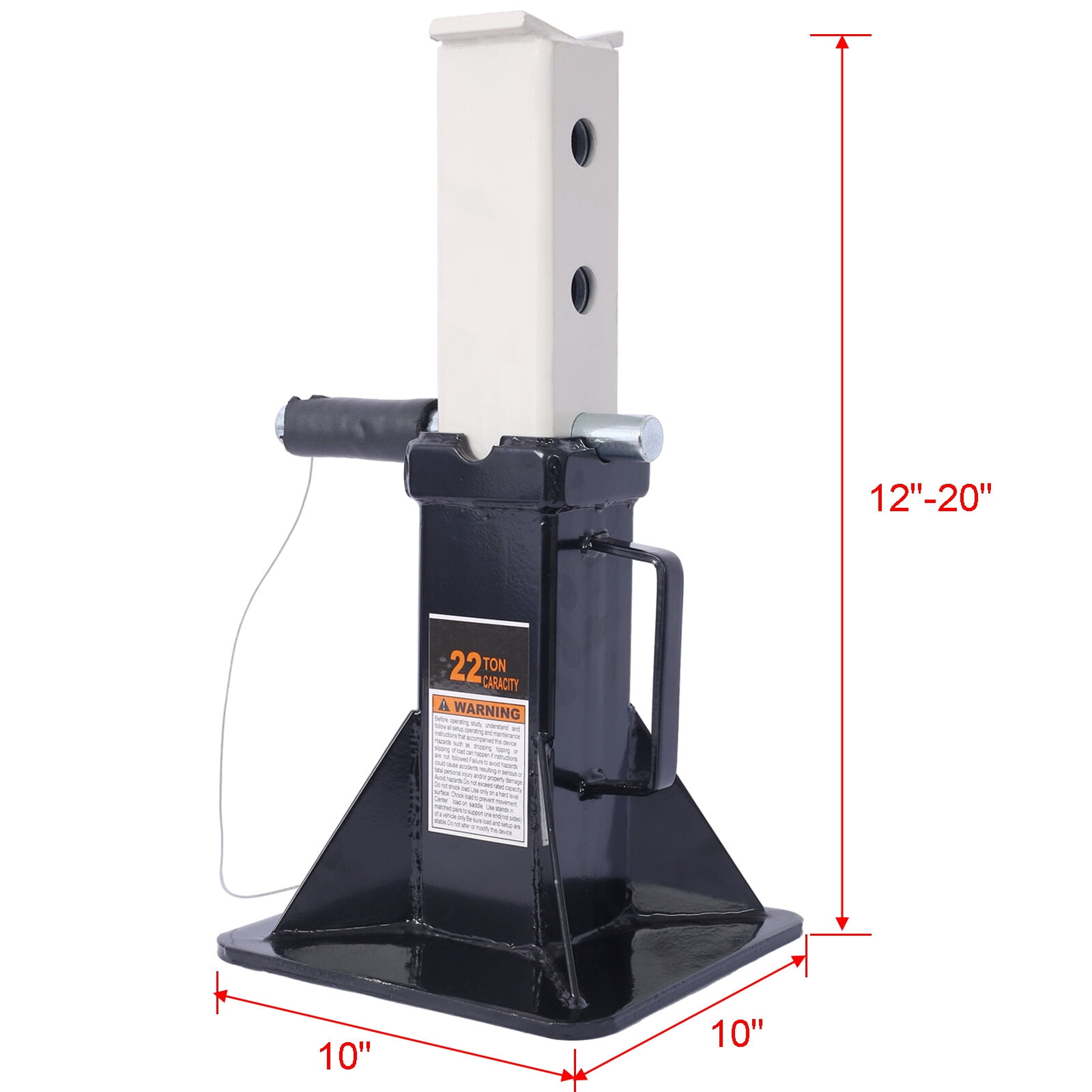 22 Ton (44,000 lb) Heavy Duty Car Jack Stands with Locking Pins - Professional Grade Steel Jack Stands for Trucks & SUVs (1 Pair, 12"-20" Height Range)
