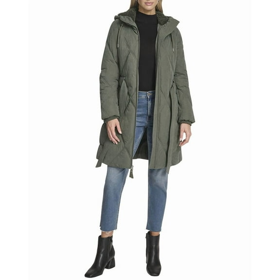 Andrew Marc womens  Hollis Quilted Parka, l, Green