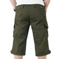 thumbnail image 3 of Mens 3/4 Long Length Elasticated Shorts Waist Cargo Combat Three Quarter Pants, 3 of 4