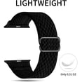 thumbnail image 2 of Loop Strap Compatible with Apple Watch Bands 42mm 44mm, Women Men Adjustable Stretch Sport Nylon Watch Bands , Black, 2 of 6
