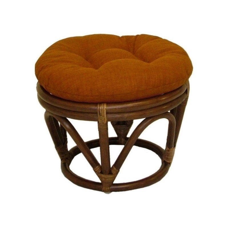 International Caravan Bali Papasan Footstool with Cushion Stool Standard Ottoman 