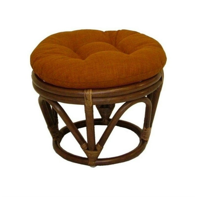 International Caravan Repose-Pieds Pouf Papasan en Rotin Bali - Bleu Aqua