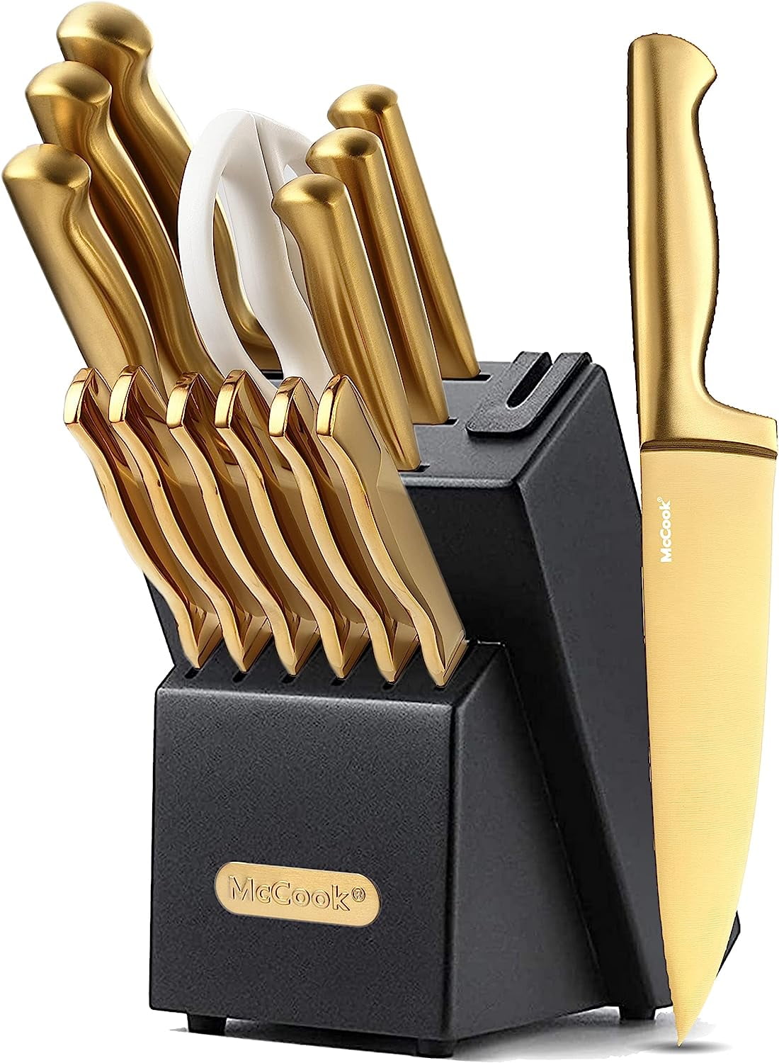 McCook® MC69B Knife Sets,20 Pieces German Stainless Steel Kitchen Knives  Bloc