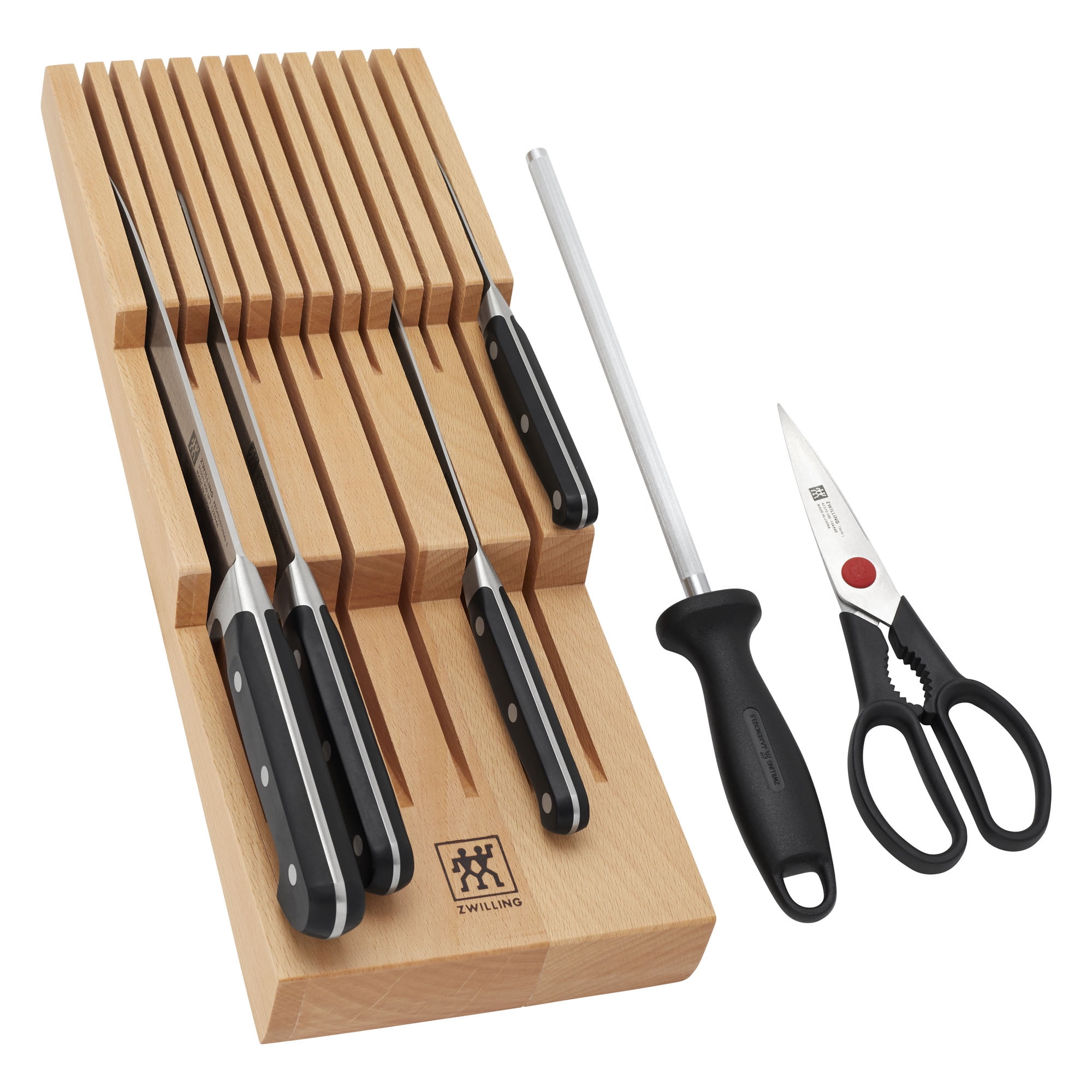 ZWILLING Professional "S" 7pc Knife Set With InDrawer Knife Tray