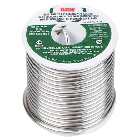 Lead-Free Plumbing Wire Solder 0.117 in. Dia. Tin/Antimony 95/5