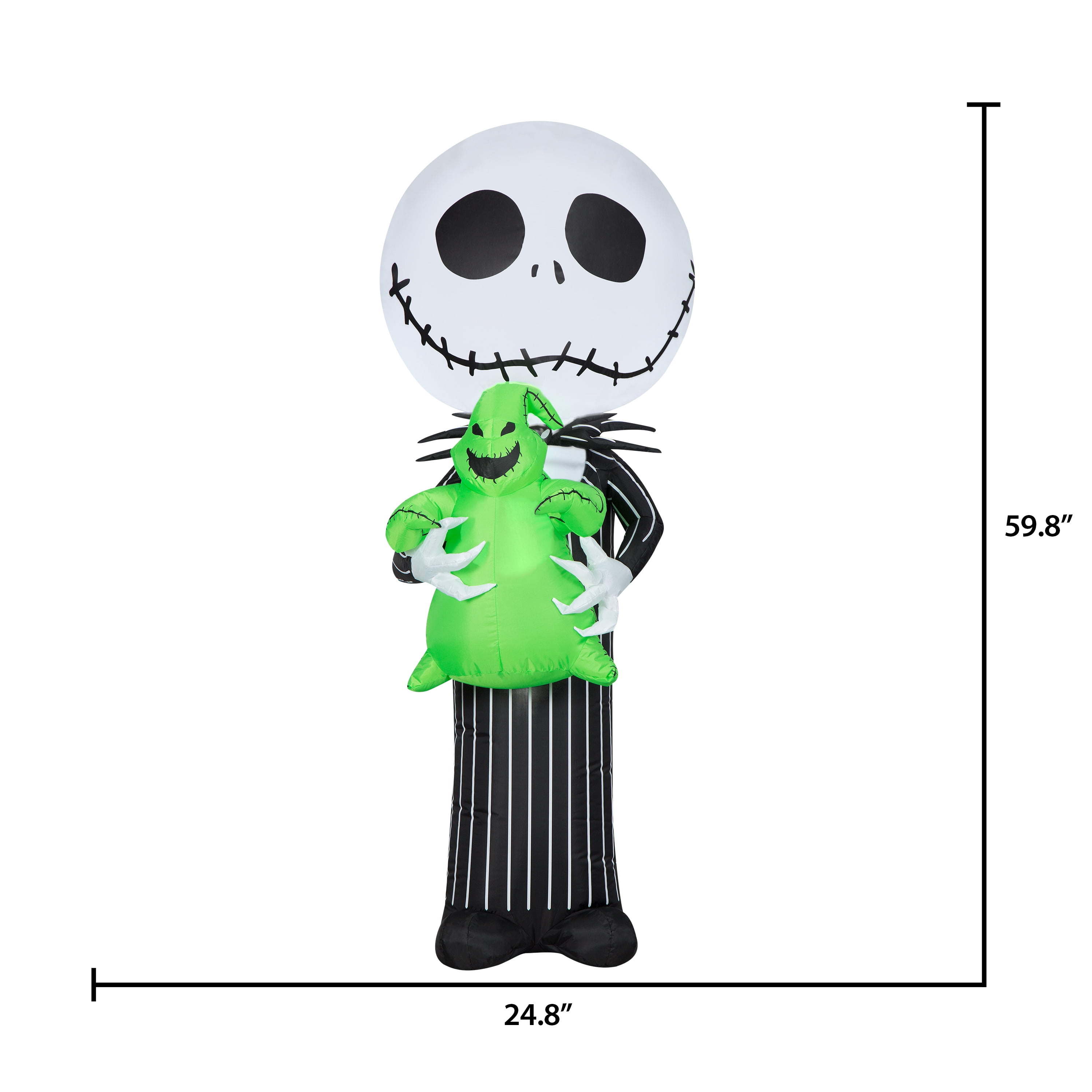 59 Inch Disney Jack Skellington Hugging Oogie Boogie for Halloween by Airblown Inflatables
