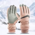 thumbnail image 2 of beishanbush Gloves Mittens Winter Premium Leather Work and Downhill Ski Gloves Leather Mitten Waterproof Men Women Motorcycle Pink, 2 of 7