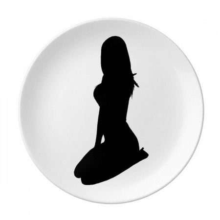 

Kneeling Position Hot Beautiful Woman Plate Decorative Porcelain Salver Tableware Dinner Dish