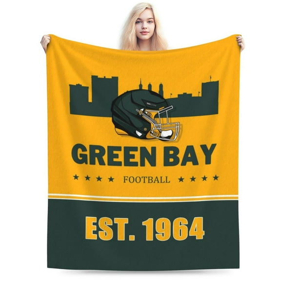 Green Bay Football Throw Blanket, Soft Lightweight Plush Warm Blankets For Men And Women, Sports Fan Gifts Bed Tapestry For Sofa, Travel 50"X40"