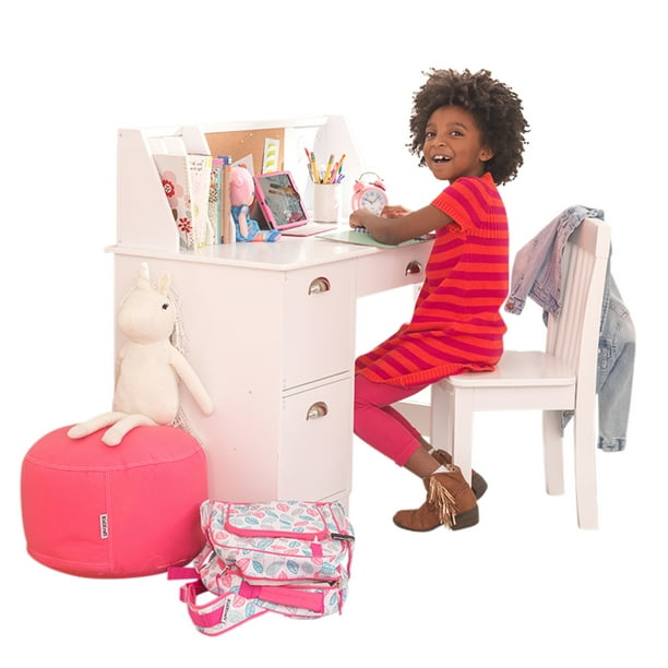 Kidkraft Children S Study Desk With Chair White Com Study Desk With Chair White, Kidkraft Children S Study Desk With Chair White