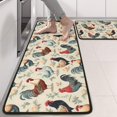thumbnail image 2 of Kitchen Rugs Sets Of 2,Beige Chicken Floral Pattern Anti Fatigue Kitchen Mat Rugs Non Slip Washable,Decorative Kitchen Floor Mats for Kitchen,Sink,Laundry,17"x47"+17"x47", 2 of 5