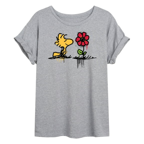 Peanuts - Woodstock Rose - Juniors Ideal Flowy Muscle T-Shirt