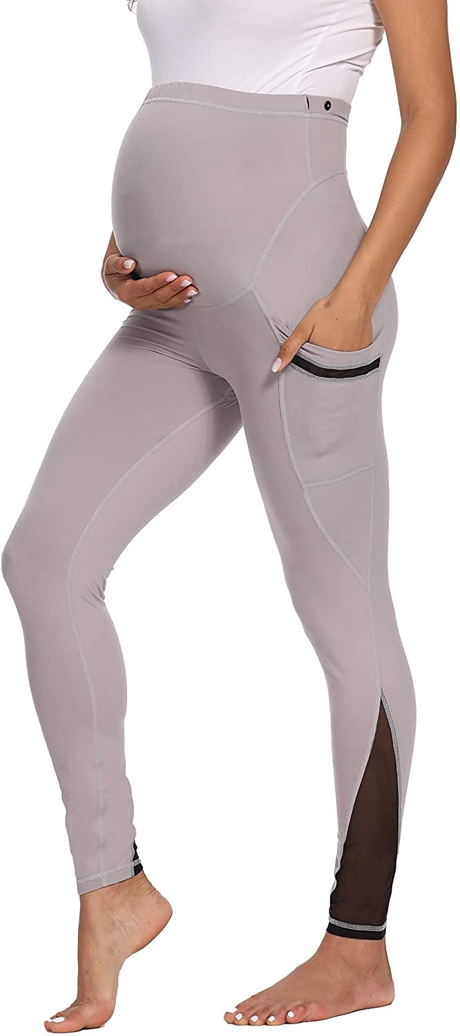 Mesh Materni Leggings with Side Pockets 