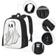thumbnail image 2 of Balery Cute Ghost Simple Drawing Mochila para hombre y mujer - Tela Oxford 600D resistente - Gran capacidad, resistente al agua, ideal para la escuela, viajes y senderismo, 2 of 6