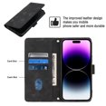 thumbnail image 3 of Compatible with iPhone 14 Pro Classic Embossed PU Leather Case with Card Holder Shockproof Cover, 3 of 5