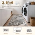 thumbnail image 6 of MICGEEK 2x6 Runner Rug, Washable Non-Slip Indoor Runner Rug for Kitchen Halfway Laundry Bedroom Living Room Carpet Area Rug, 2x6 ft Abstract Low Pile Kitchen Runner Rug, Gray/Brown, 6 of 6
