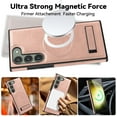 thumbnail image 3 of Magnetic for Galaxy S23 Plus Premium PU Leather Case,Built-in Invisible Stand [Compatible with Magsafe] Protective Slim Kickstand Phone Cover Compatible with Samsung Galaxy S23 Plus, Rosegold, 3 of 9