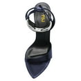 thumbnail image 4 of FSJ Women Sexy Single Strap Pointy Open Toe Circle High Heel Sandals Ankle Strap Dress Party Wedding Bridal Pumps Shoes Size 5.5 Navy, 4 of 4