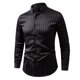 thumbnail image 1 of Blusa y camisa de manga larga con cuello vuelto para hombre, informal, a rayas, con botones, bolsillo, solapa, manga larga, blusa de moda, camisa para hombre, blusa de poliéster, 1 of 3