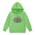 thumbnail image 5 of YunPes Girls Oversized Hoodie Leopard Pumpkin Graphic Sweatshirt Teen Kids Trendy Casual Pullover Top Halloween Party & Spring Fall Daily Wear, 5 of 6