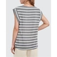 thumbnail image 2 of Camiseta Sin Mangas Informal de Verano para Mujer, Rayas Grises, XXL, 2 of 6