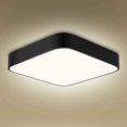 thumbnail image 1 of Lámpara de techo LED 24W, 1800 lúmenes 6000 K blanco frío, 220 V 16 LED, negro, cuadrado, práctica lámpara de techo LED para baño, salón, garaje, pasillo, armario, sótano, escalera, oficina, 1 of 5