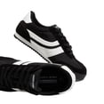 thumbnail image 3 of LUCKY STEP Retro Sneakers Thin Sole Lace up Lightweight Casual Shoes,Black,Womens, 3 of 6