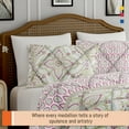thumbnail image 5 of Color Sense 100% Cotton Printed Quilt Percale Set, Soft & Luxurious Feel, 3-Piece Percale Set Queen Jaipur, 5 of 9