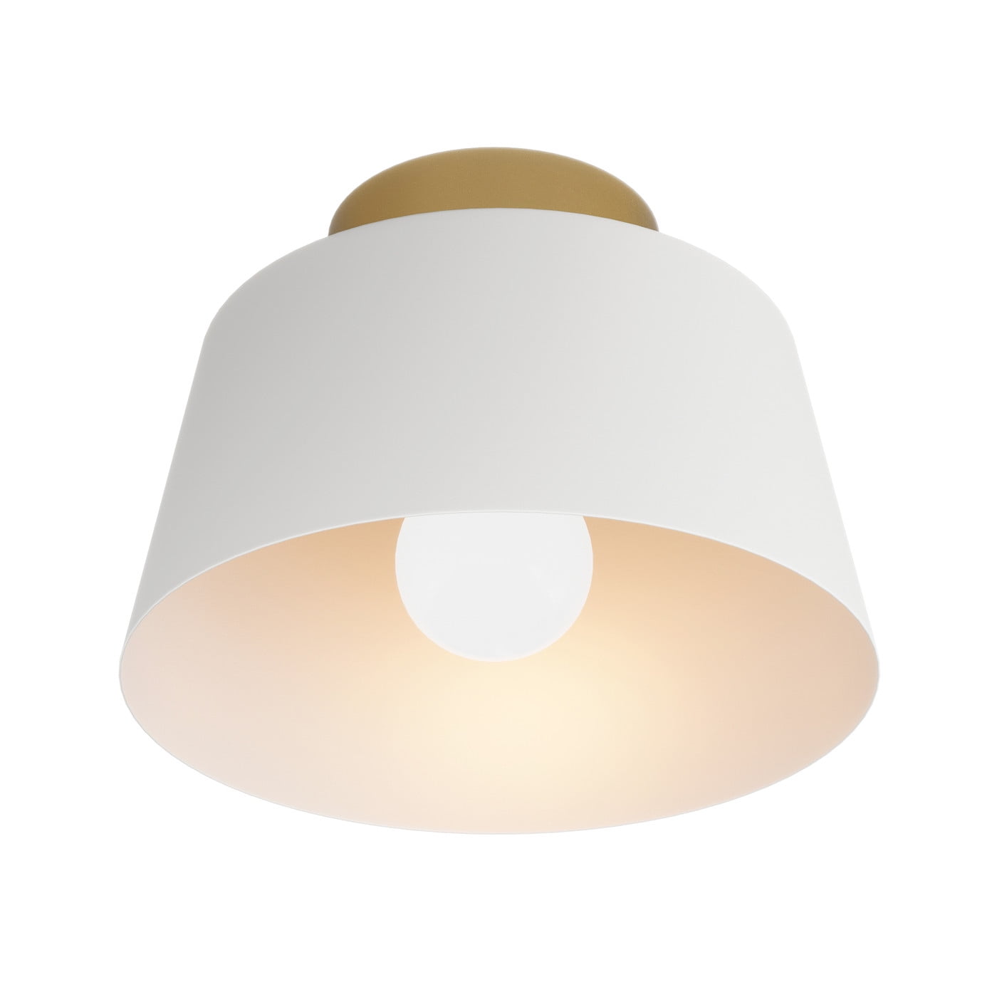 Aiwen Semi Flush Mount Ceiling Light Fixture Drum Light With White Metal Shade Modern Lighting For Bedroom Hallway Living Room