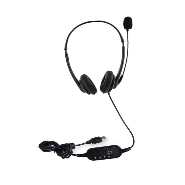 Enchufe USB Auriculares con cable Auriculares binaurales manos libres con cancelación de ruido