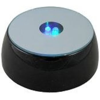 Laser Quartz Crystal - Laser Etched Crystal Cube Light up LED Base 4 Inch with Adaptor (4.5